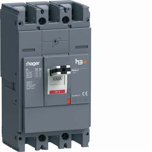HCW630AR ปรับแต่งได้ด้วยสวิตช์ตัดวงจร Hagers รุ่น h3+ P630 3P 630A - Product Image 1