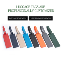 Étiquettes de bagages personnalisables en cuir microfibre véritable, accessoires de voyage pour avion