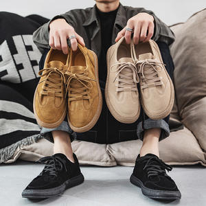 Zapatillas de Hombre de Cuero Genuino de Gamuza de Alta Calidad, Estilo Retro, Zapatos Casuales de Moda para Caminar en Verano - Product Image 1