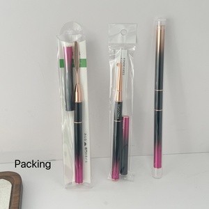 Hot-selling Factory Wholesale Custom logo Double-headed Nail Wire Pull Pen High-quality Nail <b>Brush</b> with Slice - Product Image 6