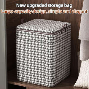 गैर-बुना हुआ कपड़ा रजाई भंडारण बैग घरेलू कपड़े कंबल आयोजक बिन फोल्डेबल कपड़े भंडारण बैग - Product Image 5