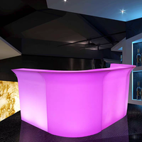 Meuble de comptoir de bar portable en plastique avec Led/barre mobile à Led droite comptoir de bar moderne étanche à vendre
