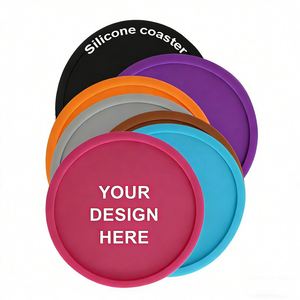 Sous-verres en silicone pour boissons, personnalisés avec logo imprimé, absorbants, pour bureau, hôtel, bière, à prix abordable - Product Image 1
