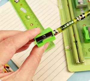 Lot de 5 articles de papeterie de dessin animé pour enfants, ensemble de crayons Kawaii avec 2 crayons, 1 règle, 1 gomme, 1 taille-crayon, cadeau de rentrée scolaire - Product Image 3