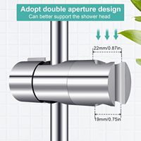 Support de pommeau de douche, support de douche amovible 19-25 MM, support de pommeau de douche chromé réglable de remplacement pour barre de douche