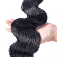Ekstensi Rambut Asli India Natural Weft, Rambut Virgin Mentah 10A 12A Double Drawn, Model Body Wave