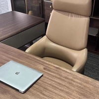 LBZ-342X Nouveau bureau de direction en bois massif de style chinois en forme de L, finition en noyer noir, moderne, minimaliste, haut de gamme