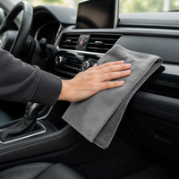 Serviette de séchage de voiture en microfibre double face, en suède et polaire corail, sans peluches, anti-rayures, pour le nettoyage et le detailing automobile