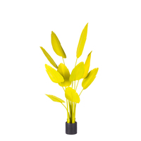 Fábrica de Guangdong, venta al por mayor, plantas de Palma de bonsái artificiales coloridas verdes decorativas para interiores, árbol de plátano de viajero falso con maceta