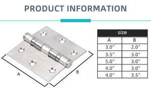 Современные сверхпрочные стыковые петли из нержавеющей стали, бесшумные плоские складные дверные петли, мебельные шкафы, тихие прочные 180 толщиной 5 мм - Product Image 5