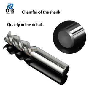 Mata Bor End Milling ALU-3F Tungsten Carbide Berlapis TiCN 2 Mata Pisau Datar 10mm untuk Aluminium - Product Image 4