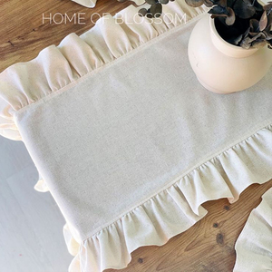 Wholesale Factory Handmade Linens Linen <strong>Table</strong> <strong>Runner</strong> Ruffles for Dining Home Tea Coffee <strong>Table</strong> Tablecloths - Product Image 2