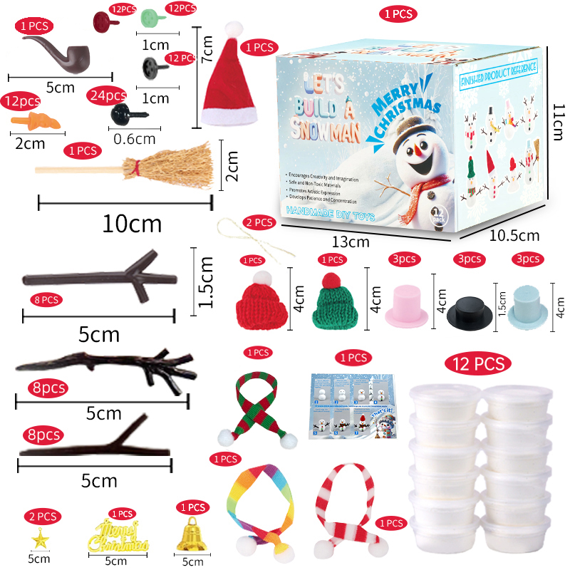 Kit de bricolaje de muñeco de nieve navideño de 20 paquetes