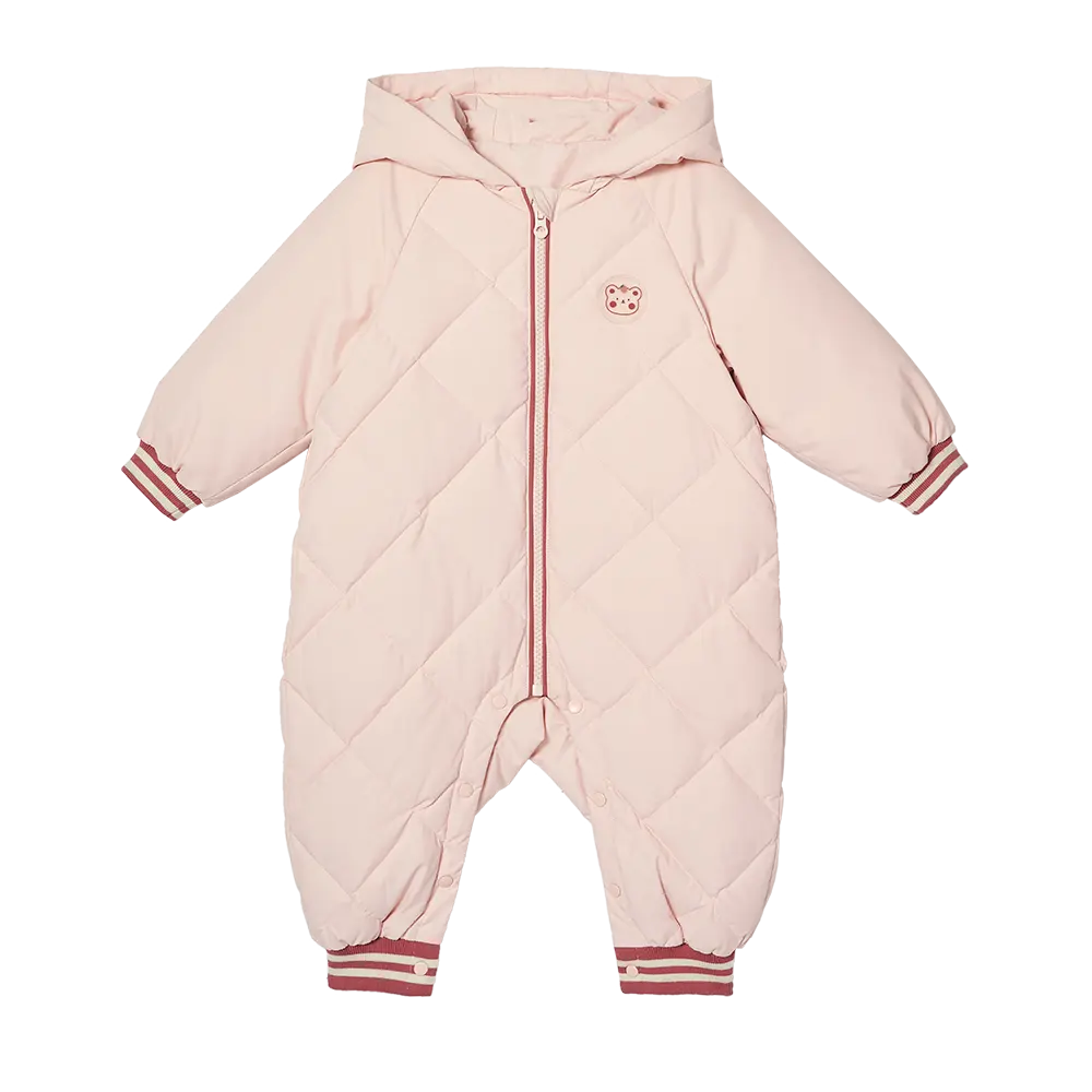 Custom wholesale baby girls Down rompers warm winter children puffer down jackets coats