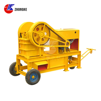 Concasseur à mâchoires en pierre portable PE200x300 PE250x400 concasseur à mâchoires en pierre et en roche à moteur diesel pour l'or, le calcaire