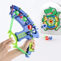 Jeu de tir à l'arc et cible de fléchettes en plastique avec balles collantes, motif dinosaure de dessin animé, pour enfants, vente en gros, produit phare