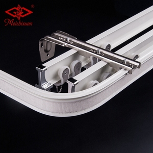 IKSUN Aluminum Wall Mounted Curtain Rail Single Aluminum Profiles Hotel Curved Curtain Track - Product Image 4