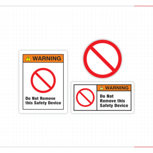 ป้ายเตือนห้ามถอดอุปกรณ์นิรภัยนี้ สติกเกอร์เตือนความปลอดภัยทางอุตสาหกรรม - Product Image 4