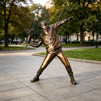 Sculpture personnalisable de grande taille, style Pop Art moderne, en bronze antique, pour décoration de cour, statue de lanceur de fleurs en colère