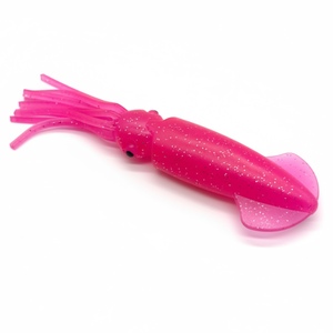 Señuelo de Pesca de Calamar Suave de PVC Rosa Luminoso de 23 cm para Pesca de Salmón en Kayak, Pesca de Grandes Peces en Alta Mar, sin Anzuelos - Product Image 1