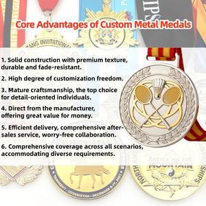 Medallas Personalizadas, Diseño de Fábrica Gratuito, Medallas Deportivas de Metal Doradas Brillantes de Alta Calidad OEM para Maratón con <span class=keywords><strong>Cintas</strong></span> con Logotipo Personalizado - Product Image 4