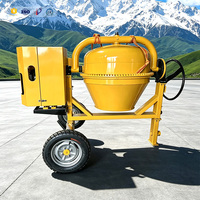 Bétonnière mobile professionnelle à roue manuelle inclinable, 4 roues, équipement de chantier