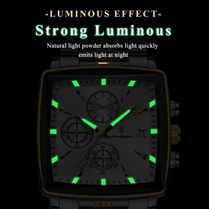 Montre pour homme de haute qualité, résistante à l'eau, carrée, multifonctionnelle, avec chronomètre, nouvelle montre à quartz, unisexe, bracelet en acier inoxydable - Product Image 4