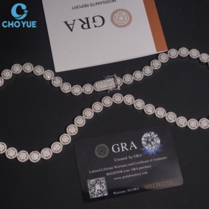 Collar de Plata 925 con Baño de Rodio y Moissanita para Mujer, Corte Brillante Redondo, Engaste de Bisel, Certificado GRA, Joyería de Boda - Product Image 2