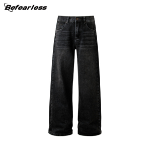 <span class=keywords><strong>Pantaloni</strong></span> <span class=keywords><strong>lunghi</strong></span> Jeans dritti da uomo di alta qualità stile Vintage lavati <span class=keywords><strong>pantaloni</strong></span> Jeans Casual a gamba dritta da uomo di alta qualità - Product Image 2