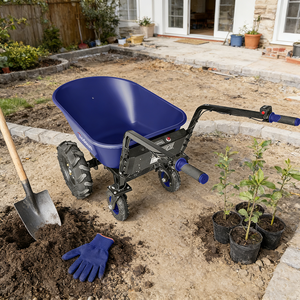 Chariot à roues <span class=keywords><strong>électrique</strong></span>s à 4 roues, mini chargeur frontal, capacité de charge de 150 kg, capacité de la benne de 250 kg, chariot <span class=keywords><strong>électrique</strong></span> avec moteur, construction en acier - Product Image 1