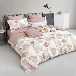 Ensemble de trois pièces de textile de maison géométrique à rayures européennes, 100% coton, 200TC, écologique, housse de couette et taies d'oreiller - Product Image 2