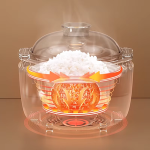 Usage domestique <span class=keywords><strong>6</strong></span>-en-1 Mini <span class=keywords><strong>cuiseur</strong></span> à <span class=keywords><strong>riz</strong></span> Pot intérieur en céramique antiadhésif 1-3 <span class=keywords><strong>personnes</strong></span> 2L Smart Digital Timer Control Square Design Energy - Product Image 4