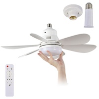Lampe de ventilateur à LED 40W E27 Socket ABS + PC Wind 6 Pales Lampe de ventilateur pliable Chambre à coucher Cantine Utilisation d'une nouvelle lampe de ventilateur avec télécommande 20 pouces