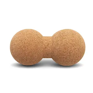 كرة تدليك الفول السوداني للبيع بالجملة كرة مزدوجة لاكروس من خشب الفلين شكل الفول السوداني مدلك كرة التنقل