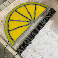 Lettres en relief personnalisées avec éclairage frontal, logo en lettres LED en acrylique sur panneau signalétique pour devanture de magasin