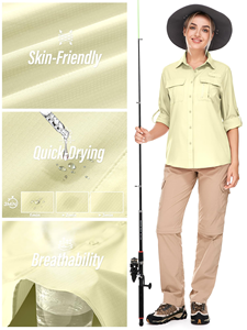 Bayan düğme yaka balıkçılık gömlek düğmeli uzun kollu UV güneş koruma UPF 50 hızlı kuru artı boyutu mavi - Product Image 2