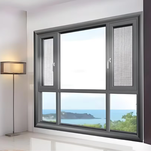 KT, ventanas abatibles de aluminio de doble acristalamiento personalizadas, ventanas y puertas <span class=keywords><strong>Ropo</strong></span>, marco fuerte Horizontal para casas de apartamentos - Product Image 5