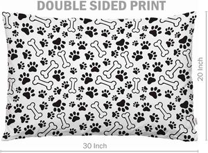 In ấn gối tùy chỉnh Thiết kế gối trường hợp in ấn ném gối Bìa chó bàn chân và xương chân in - Product Image 4