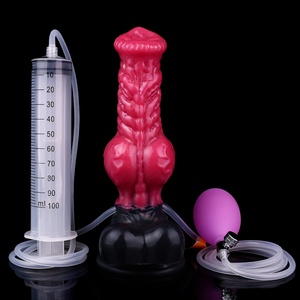 YC-CQZS2128S Large Inflatable Anal Plug and Ejaculation <b>Dildo</b> Silicone Squirt Penis with Big Knot Sex Toys Wholesale - Product Image 2