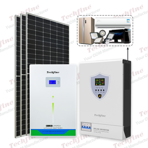 Sistema de Energía Solar Híbrido de 4kw 6.2kw de Capacidad Completa con ODM, Sistema de Energía Solar para el Hogar de 5kwh 4000w 6200w Techfine - Product Image 3