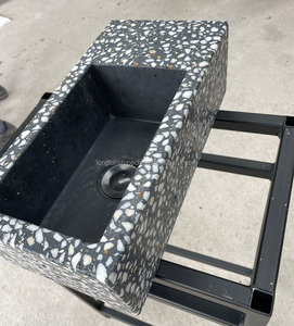 Évier de salle de bain en pierre de <span class=keywords><strong>terrazzo</strong></span> <span class=keywords><strong>noir</strong></span> <span class=keywords><strong>et</strong></span> <span class=keywords><strong>blanc</strong></span> Comptoir de cuisine Lavabo en <span class=keywords><strong>terrazzo</strong></span> en pierre artificielle Lavabo de salle de bain en <span class=keywords><strong>terrazzo</strong></span> - Product Image 3