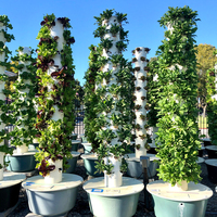 Système de Tour Hydroponique Verticale Polyvalent, Conçu pour la Culture de Légumes, d'Herbes Aromatiques et de Petits Fruits