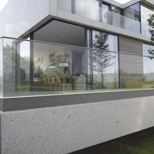 Hiện đại không khung u-kênh cơ sở kính cường lực lan can cho biệt thự bên ngoài dự án chức năng an toàn - Product Image 1