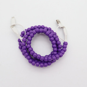 สายชาร์จโทรศัพท์แบบลูกปัด 4-in-1 น่ารัก สไตล์เนิร์ด หลากสี ใส พร้อมที่ชาร์จในรถ - Product Image 5