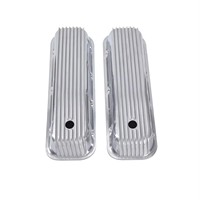 Couvre-culbuteurs Hot Rod Tall Nostalgic en aluminium entièrement à ailettes poli pour Chevy 1965-95 BBC 396-502 avec trou Pièces moteur
