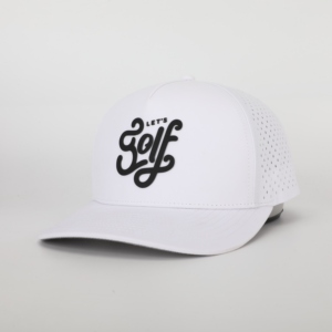 High Quality Customized 5-Panel Baseball Cap Adults Perforated Style Golf <b>Hat</b> Magnet Tee <b>Holder</b> Rubber Logo 100% Polyester - Product Image 1