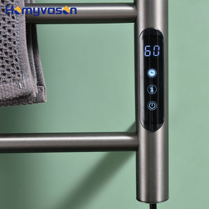 Porte-serviettes mural double couche chauffant électrique automatique luxueux gris canon en acier inoxydable SUS304, porte-serviettes <span class=keywords><strong>plat</strong></span> à 4 barres - Product Image 6