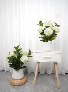 Venta Directa de Oh Arts Supplier: Plantas Artificiales de Hortensia con Tacto Real en Maceta de Cerámica para Decoración de Fiestas - Product Image 4