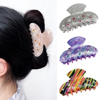 Pince à cheveux de luxe incrustée de diamants étoile et lune conception tête arrière Updo griffe de requin pour la saint-valentin femmes accessoires de cheveux