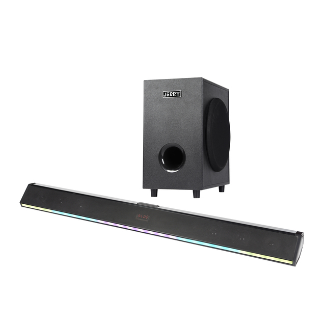 New Design Jerry Amplifier 2.1 Channel 60W 4 Speakers Wooden & Plastic Home Theater Sound Bar for JR-019